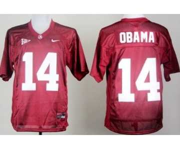 Alabama 14th Championship Anniversary President #14 Barack Obama Red Jersey