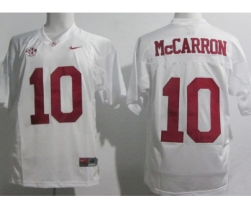 Alabama Crimson Tide #10 A.J. McCarron White Jersey
