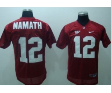 Alabama Crimson Tide #12 Namath Red Jersey