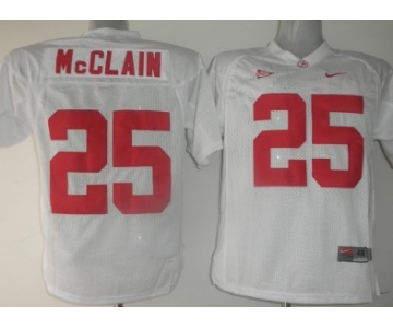 Alabama Crimson Tide #25 McClain White Jersey