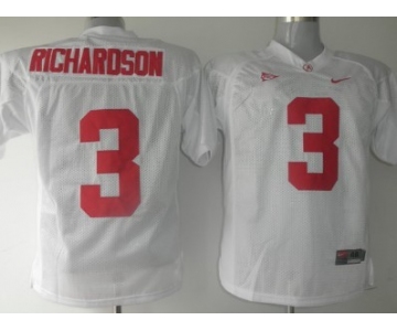 Alabama Crimson Tide #3 Richardson White Jersey