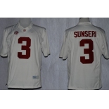 Alabama Crimson Tide #3 Vinnie Sunseri 2014 White Jersey