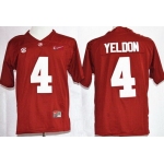 Alabama Crimson Tide #4 T.J Yeldon 2015 Playoff Rose Bowl Special Event Diamond Quest Red Jersey