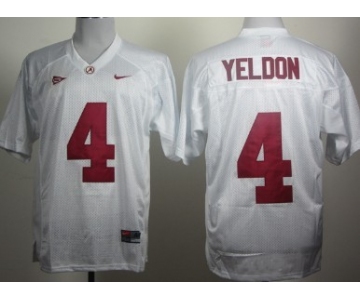 Alabama Crimson Tide #4 T.J Yeldon White Jersey