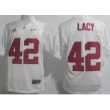 Alabama Crimson Tide #42 Eddie Lacy White Jersey