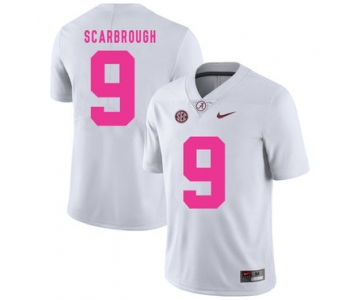 Alabama Crimson Tide 9 Bo Scarbrough White 2017 Breast Cancer Awareness College Football Jersey