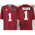 Men's Alabama Crimson Tide #1 Chris Black Red 2016 BCS patch College Football Nike Limited Jersey