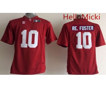 Men's Alabama Crimson Tide #10 Reuben Foster Red 2016 BCS College Football Nike Limited Jersey