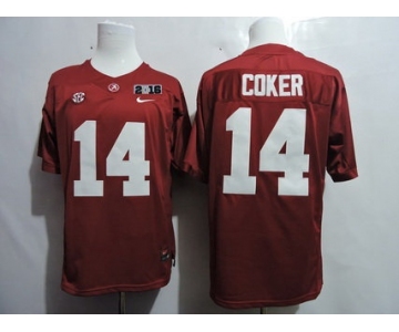 Men's Alabama Crimson Tide #14 Jake Coker Red 2016 BCS College Football Nike Limited Jersey
