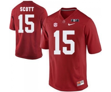 Men's Alabama Crimson Tide #15 JK Scott Red 2016 BCS College Football Nike Limited Jersey