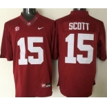 Men's Alabama Crimson Tide #15 JK Scott Red College Football Nike Jersey