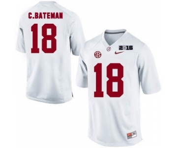 Men's Alabama Crimson Tide #18 Cooper Bateman White 2016 BCS College Football Nike Limited Jersey