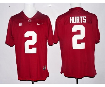 Men's Alabama Crimson Tide #2 Jalen Hurts Red Limited Stitched College Football Nike NCAA Jersey