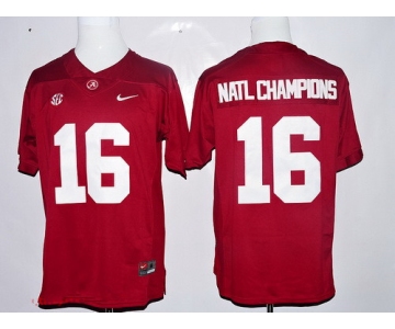 Men's Alabama Crimson Tide 2016 Natl Champions Red Stitched NCAA Nike Limited College Football Jersey