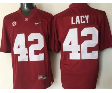 Men's Alabama Crimson Tide #42 Eddie Lacy Red 2016 Playoff Diamond Quest College Football Nike Limited Jersey