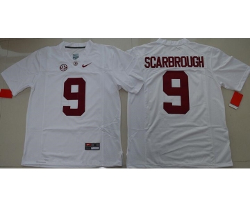 Men's Alabama Crimson Tide #9 Bo Scarbrough White Limited Stitched College Football Nike NCAA Jersey