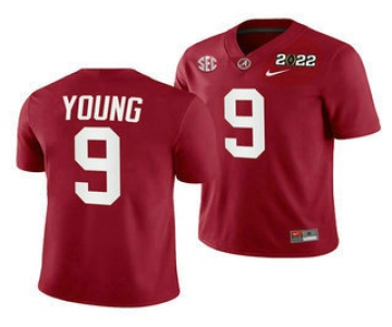 Men's Alabama Crimson Tide #9 Bryce Young 2022 Patch Red College Football Stitched Jersey
