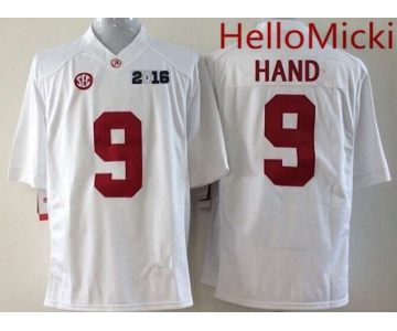 Men's Alabama Crimson Tide #9 Da'Shawn Hand White 2016 BCS College Football Nike Limited Jersey