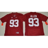 Men's Alabama Crimson Tide #93 Jonathan Allen Red Limited Stitched College Football Nike NCAA Jersey