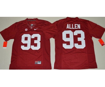 Men's Alabama Crimson Tide #93 Jonathan Allen Red Limited Stitched College Football Nike NCAA Jersey