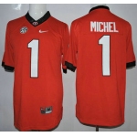 Georgia Bulldogs #1 Sony Michel Red 2015 College Football Nike Limited Jersey