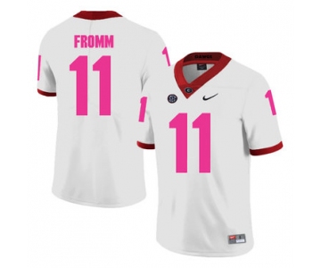 Georgia Bulldogs 11 Jake Fromm White Breast Cancer Awareness College Football Jersey