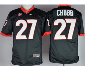 Georgia Bulldogs #27 Nick Chubb 2014 Black Limited Jersey