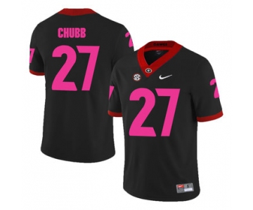 Georgia Bulldogs 27 Nick Chubb Black Breast Cancer Awareness College Football Jersey