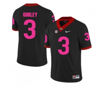 Georgia Bulldogs 3 Todd Gurley Black Breast Cancer Awareness College Football Jersey