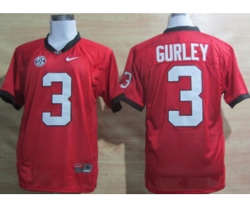 Georgia Bulldogs #3 Todd Gurley Red Jersey