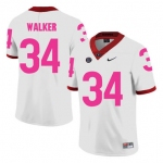 Georgia Bulldogs 34 Herschel Walker White Breast Cancer Awareness College Football Jersey