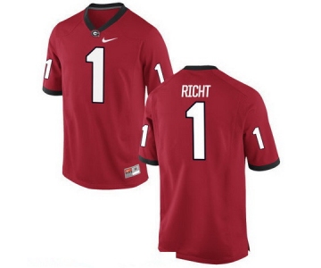 Men's Georgia Bulldogs #1 Mark Richt Red Stitched College Football 2016 Nike NCAA Jersey