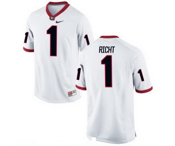 Men's Georgia Bulldogs #1 Mark Richt White Stitched College Football 2016 Nike NCAA Jersey