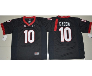 Men's Georgia Bulldogs #10 Jacob Eason Black Stitched NCAA Nike Limited College Football Jersey