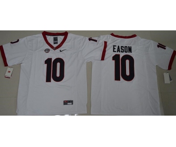 Men's Georgia Bulldogs #10 Jacob Eason White Stitched NCAA Nike College Football Jersey