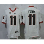 Men's Georgia Bulldogs #11 Jake Fromm White Limited College Football Stitched Nike NCAA Jersey