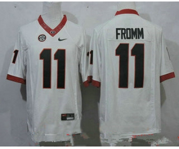 Men's Georgia Bulldogs #11 Jake Fromm White Limited College Football Stitched Nike NCAA Jersey