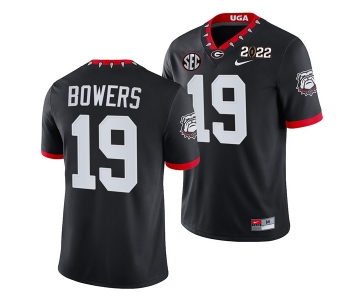 Men’s Georgia Bulldogs #19 Brock Bowers 2022 Patch Black College Football Stitched Jersey