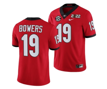 Men’s Georgia Bulldogs #19 Brock Bowers 2022 Patch Red College Football Stitched Jersey