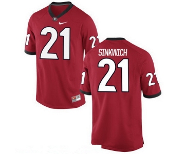 Men's Georgia Bulldogs #21 Frank Sinkwich Red Stitched College Football 2016 Nike NCAA Jersey