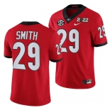 Men’s Georgia Bulldogs #29 Christopher Smith 2022 Patch Red College Football Stitched Jersey