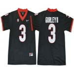 Men's Georgia Bulldogs #3 Todd Gurley II Black Limited 2017 College Football Stitched Nike NCAA Jersey