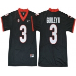 Men's Georgia Bulldogs #3 Todd Gurley II Black Limited 2017 College Football Stitched Nike NCAA Jersey