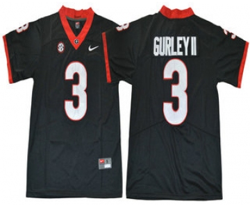 Men's Georgia Bulldogs #3 Todd Gurley II Black Limited 2017 College Football Stitched Nike NCAA Jersey