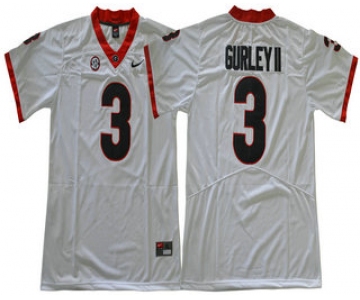 Men's Georgia Bulldogs #3 Todd Gurley II White Limited 2017 College Football Stitched Nike NCAA Jersey