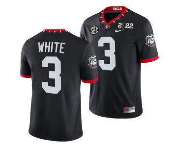 Men’s Georgia Bulldogs #3 Zamir White 2022 Patch Black College Football Stitched Jersey