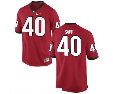 Men's Georgia Bulldogs #40 Theron Sapp Red Stitched College Football 2016 Nike NCAA Jersey