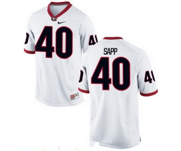 Men's Georgia Bulldogs #40 Theron Sapp White Stitched College Football 2016 Nike NCAA Jersey