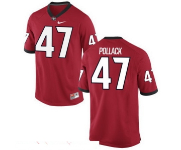 Men's Georgia Bulldogs #47 David Pollack Red Stitched College Football 2016 Nike NCAA Jersey