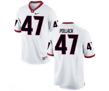 Men's Georgia Bulldogs #47 David Pollack White Stitched College Football 2016 Nike NCAA Jerse